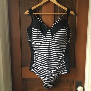 Black & White Striped Swimsuit NWT